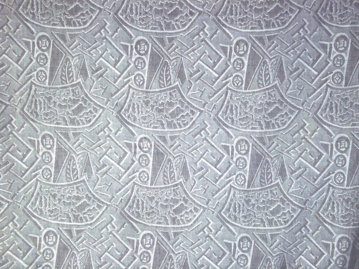 Jacquard No.1/2largecotton Woven Yarn Dyed Grey Etsy