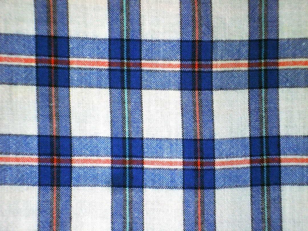 Woven Check Design2-rayon Yarn Dyed Woven-blue Check on White - Etsy