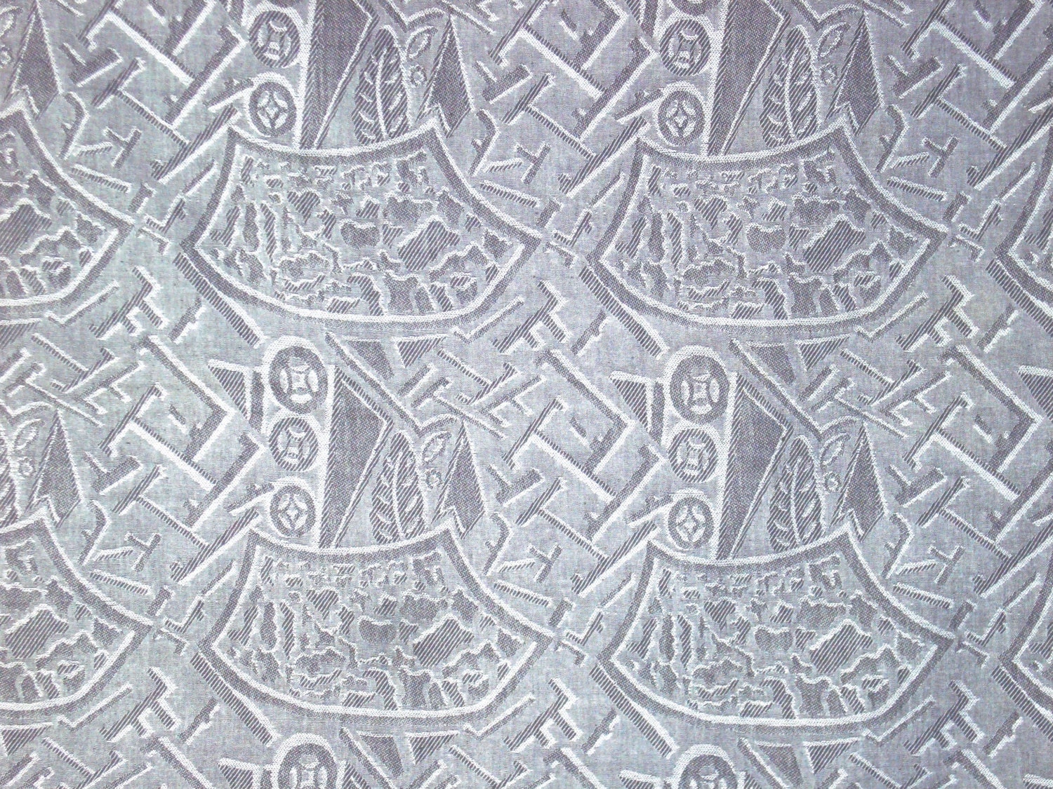 Jacquard No.1/2largecotton Woven Yarn Dyed Grey Etsy