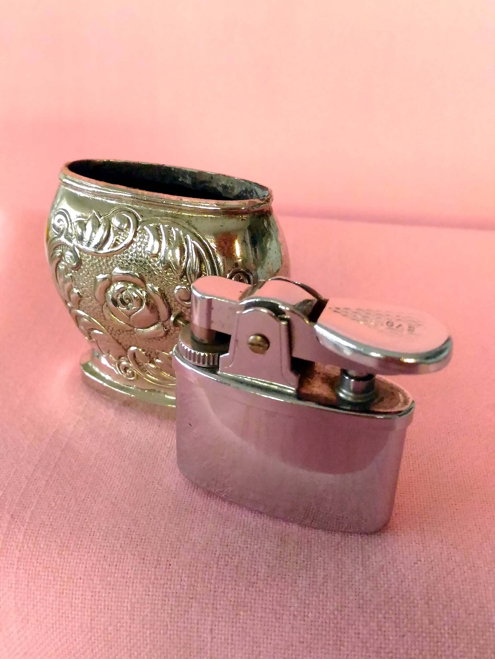 Table Lighterclassic Rose Designstainless Steelgas Lighterdecorate