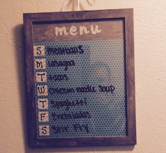 Items similar to Kitchen menu dry erase board on Etsy