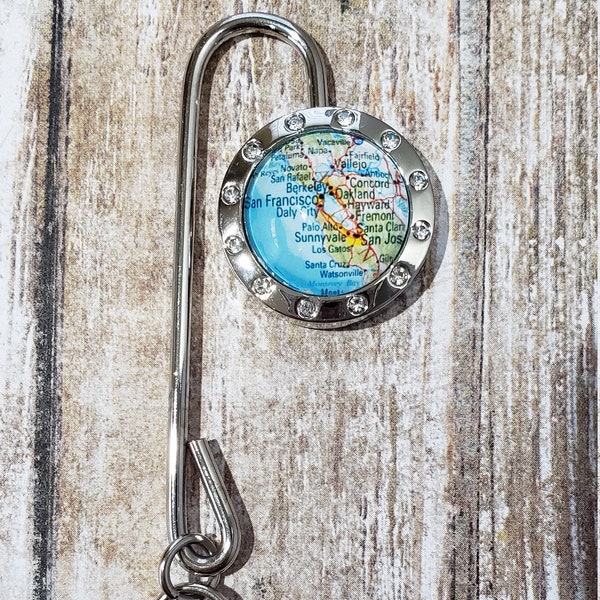 San Francisco Map Key Finder Purse Hook