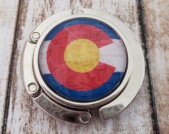 Colorado Flag with Map Purse Hanger / Bag Hook / Hat Hook