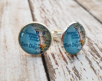 San Diego Map Cuff Links