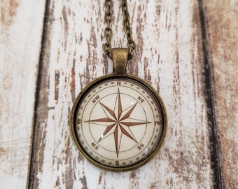 Compass Image Necklace