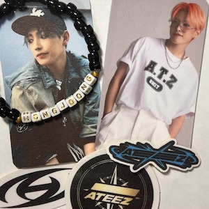 Ateez Bias Packs | Choose your bias! | Handmade double-sided photo cards, stretch bracelet, and sticker pack!