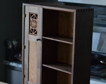 Walnut Tea Cabinet, Medicine Cabinet, Wall Cabinet, *Sale*