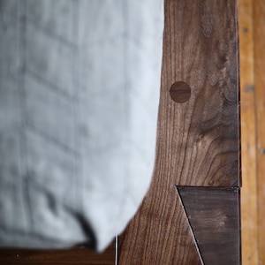 Live edge mid century inspired platform bed. image 6