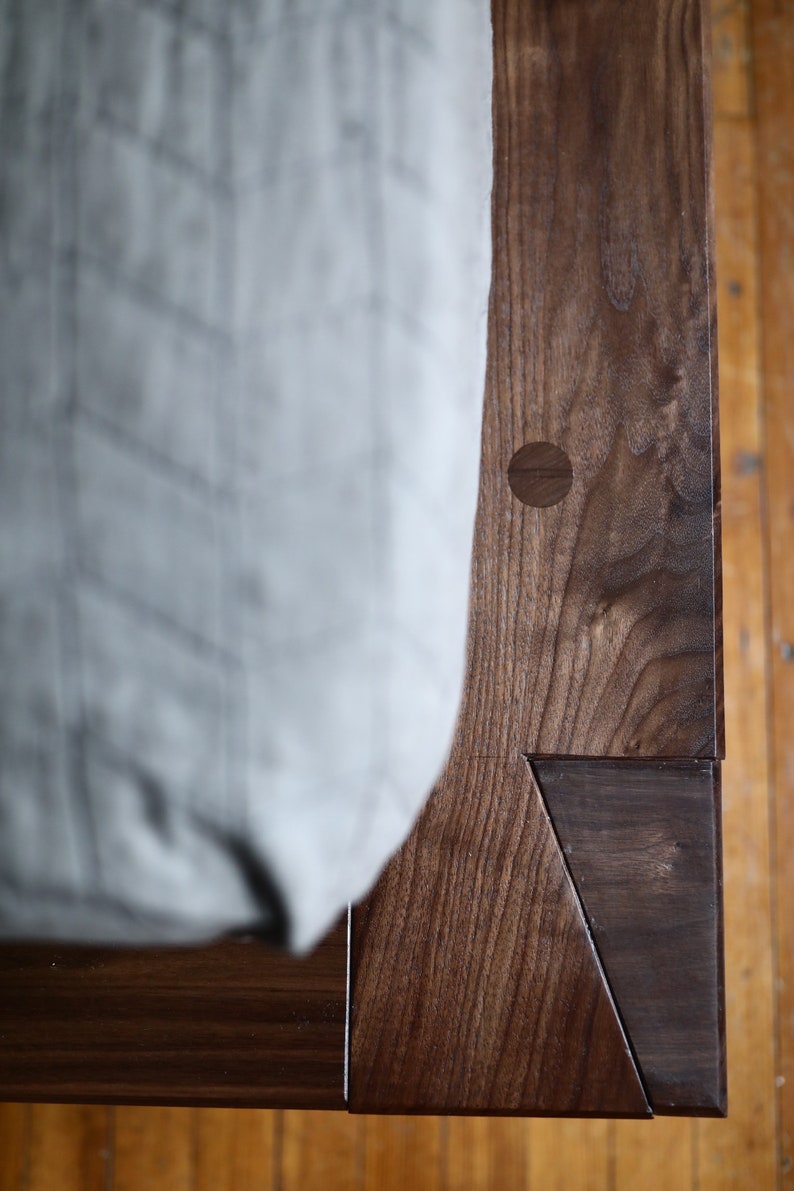 Live edge mid century inspired platform bed. image 6