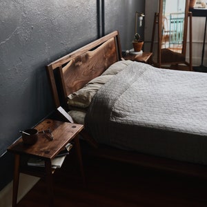 Live edge mid century inspired platform bed. image 7
