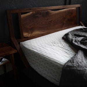 Live edge mid century inspired platform bed. image 2