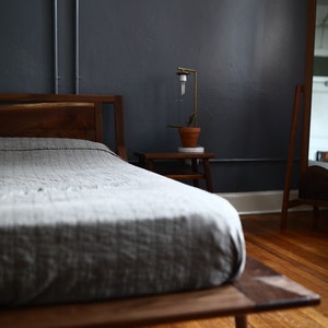 Live edge mid century inspired platform bed. image 4