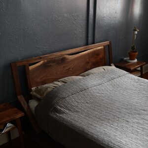 Live edge mid century inspired platform bed. image 5