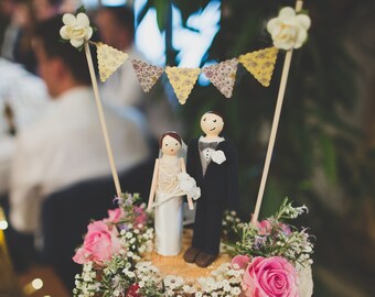 Personalised Peg People Wedding Cake Topper
