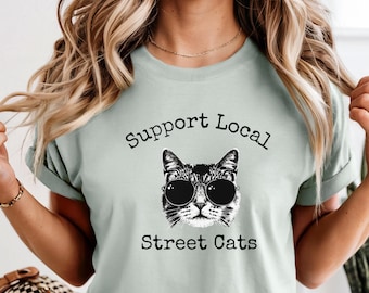 Sunglasses Cat Shirt, Funny Graphic Comfort Colors Tee