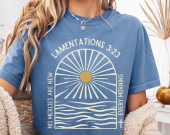 Maglietta Lamentazioni 3:23, Maglietta Scritture Cristiane, Le Sue Misericordie Sono Nuove, Maglietta Grafica Unisex