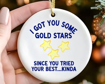 Funny Ceramic Christmas Ornament: Gag Gift Holiday Keepsake