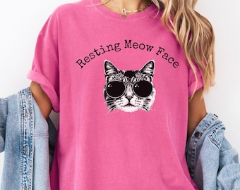 Cool Cat Energy Shirt, Funny Cat Graphic Tee, Cat Lover Gift, Sunglasses Cat Shirt, Unisex Comfort Colors Tee
