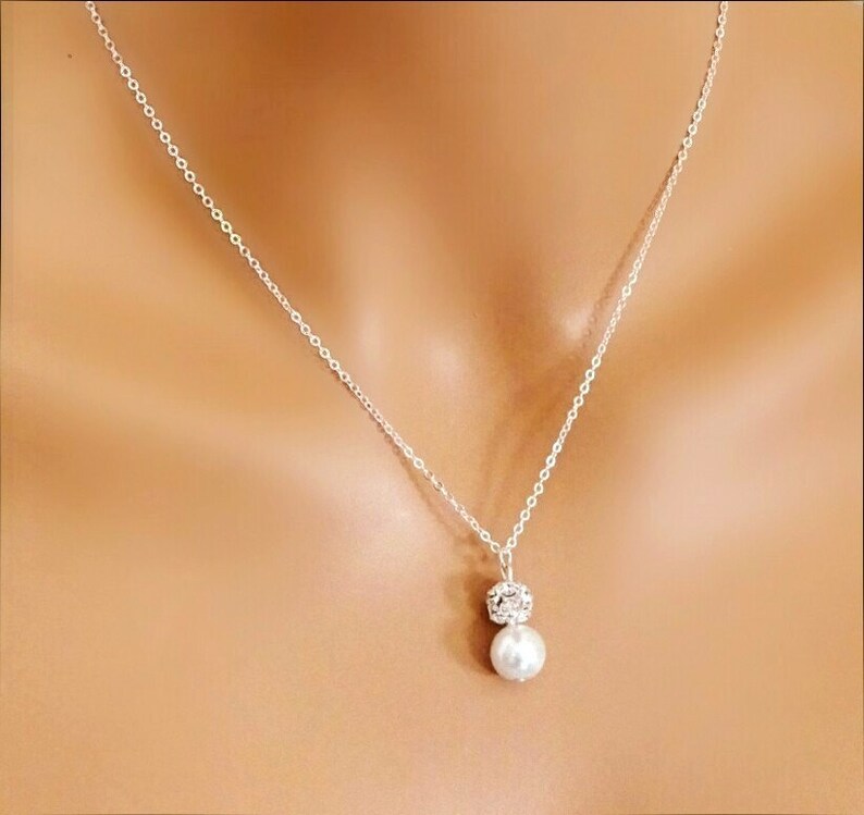 Set of 6 Bridesmaid NecklacesSterling Silver ChainPearl and Etsy