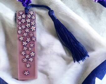 Resin bookmark, purple flower, floral, back to school gift, bookmarks for women cute, resin bookmark, bookmark for teacher