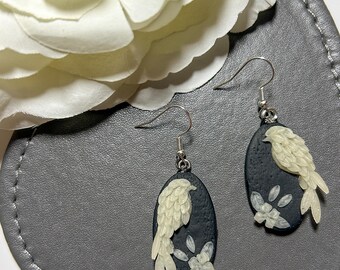 Handmade Kingfisher Earrings: Polymer Clay Bird Jewellery