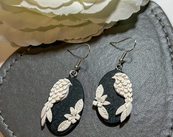 Handmade Kingfisher Earrings: Polymer Clay Bird Jewellery
