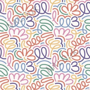 Colourful Squiggles Polymer Clay Transfer Paper: Jewellery Decals