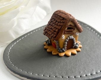 Miniature Halloween House: Hand Sculpted Polymer Clay Desk Decor
