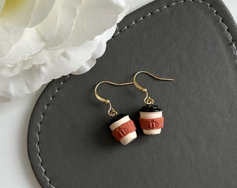 Pumpkin Spice Latte Earrings: Handmade Polymer Clay Halloween Jewellery