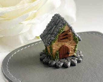 Miniature Halloween House: Hand Sculpted Polymer Clay Desk Decor