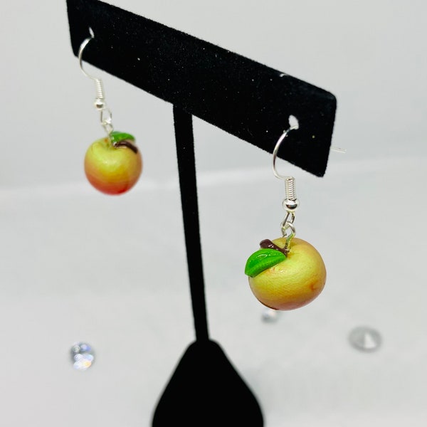 Pendentifs pomme douce - Boucles d'oreilles miniatures en forme de fruits pour elle - Surprise d'anniversaire originale