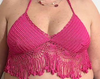 Hand Made Boutique Unique Organic Summer Crochet Knit-Top Bra 36(38) C(D)