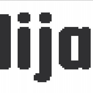 May include: Black and white text that reads "Elijah" in a bold, blocky font.