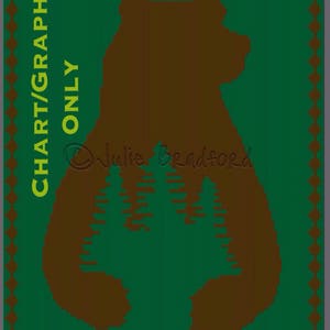 Crochet Bear Graph, Evergreen Tree Afghan, Grizzly Bear Throw, Black Bear Blanket Graphghan, Southwestern Bear Blanket Pattern