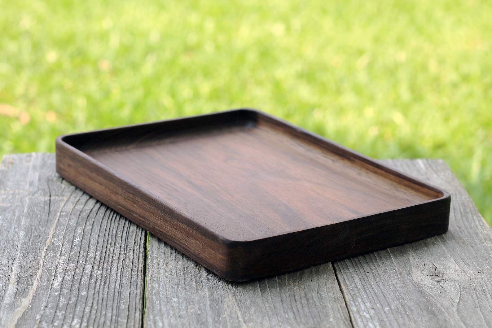 Hardwood Rectangular Tray | 6"L x 4"W, Black Walnut