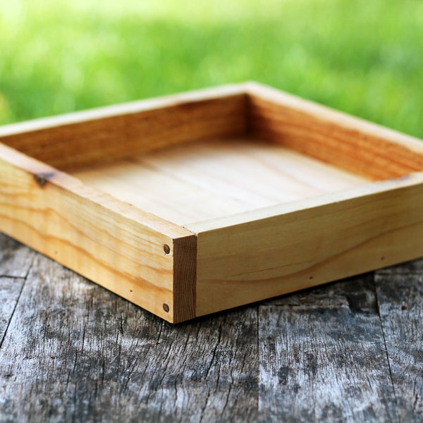 Square Serving Tray 8", 10", 12" (2" Tall),Storage,Planters,Wooden Box,Wood Box,Succulent Planters,Wedding,Centerpiece,Tray,Modern,New Wood