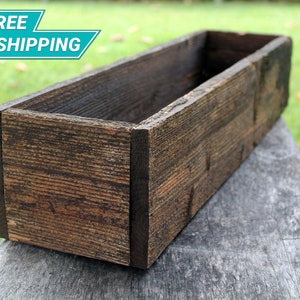 Farmhouse Wedding Centerpiece Decor Wooden Planter Box Rustic (5&quot; - 5.75&quot;H),Cedar,Indoor,Outdoor,Wood,Succulent,Window,Flower