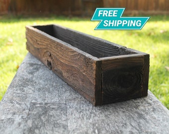 24" Farmhouse Wedding Decor Wooden Planter Box Rustic (3.25" - 3.75"H),Centerpiece,Cedar,Indoor,Outdoor,Wood,Succulent,Window,Flower,Country