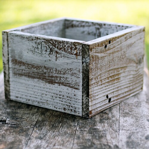 Square Succulent Planter Box 5", 6" (3" -3.75"H),Storage,Planters,Wooden Box,Wood Box,Succulent Planters,Wedding,Farmhouse,Flower,Rustic