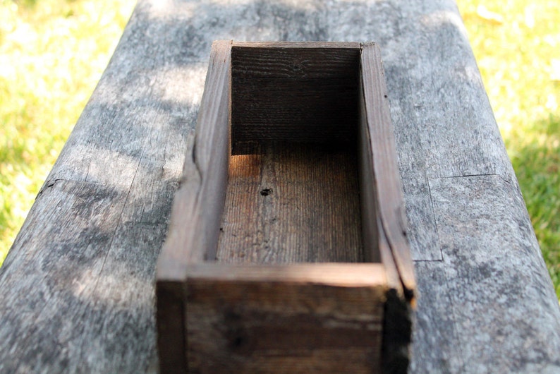 12" Wooden Farmhouse Planter Wedding Box Rustic Decor (3.25"- 3.75"H),Centerpiece,Cedar,Indoor,Outdoor,Wood,Succulent,Window,Flower,Country image 6