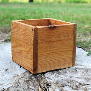 Square Succulent Planter Box 5&quot;, 6&quot; (5.5&quot;H),Storage,Planter,Wooden Box,Wood Box,Succulent Planters,Wedding,Centerpiece,Farmhouse,Flower