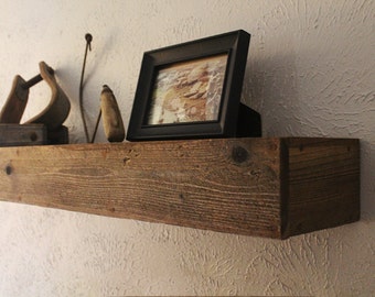 20 Inch (Short 3.75"T) - Reclaimed Rustic Floating Shelf (Rustic Shown), Modern Rustic Home, Wall Shelf, Shelves, Kitchen Shelf, Farm Shelf