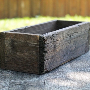 12 Wooden Farmhouse Planter Wedding Box Rustic Decor 3.25 3.75H,Centerpiece,Cedar,Indoor,Outdoor,Wood,Succulent,Window,Flower,Country Aged (Rustic)