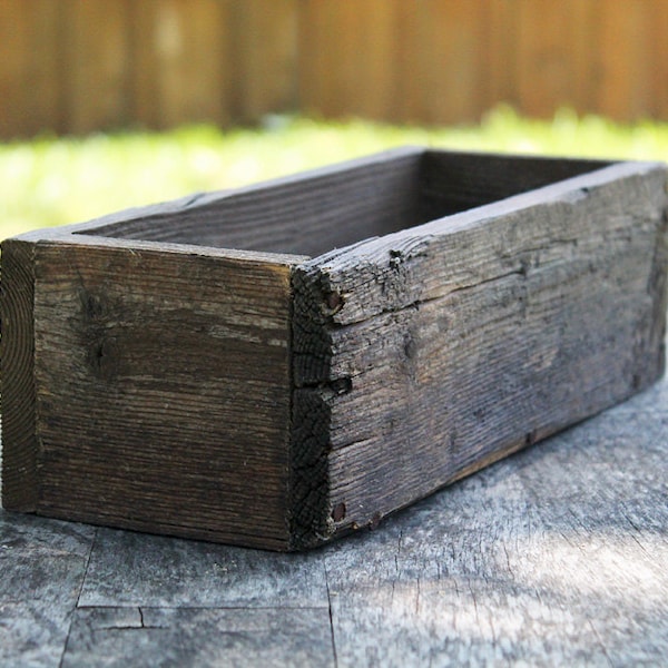 12" Wooden Farmhouse Planter Wedding Box Rustic Decor (3.25"- 3.75"H),Centerpiece,Cedar,Indoor,Outdoor,Wood,Succulent,Window,Flower,Country