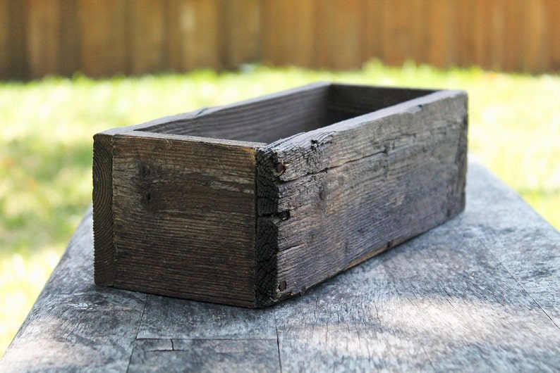 12" Wooden Farmhouse Planter Wedding Box Rustic Decor (3.25"- 3.75"H),Centerpiece,Cedar,Indoor,Outdoor,Wood,Succulent,Window,Flower,Country Aged (Rustic)