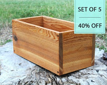 Bulk Set of (5) 12" Succulent Planter Wooden Box (5.5"H) / Storage / Wedding / Farmhouse / Wood / Flower / Modern / Wholesale