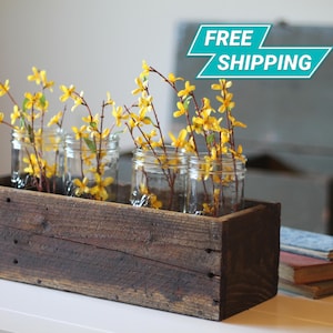 18&quot; Farmhouse Wedding Decor Wooden Planter Box Rustic (5&quot; - 5.75&quot;H),Centerpiece,Cedar,Indoor,Outdoor,Wood,Succulent,Window,Flower
