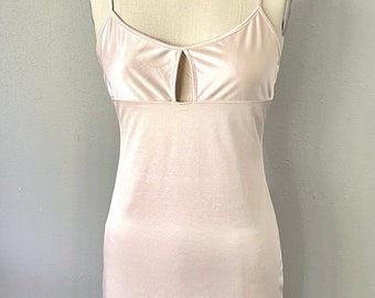 Vintage 1990’s nude slip dress small/medium slip dress. Shiny neutral slip dress. Sexy Angel Halloween costume slip dress