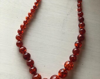 1960’s vintag brown chunky beads. Boho necklace from the midcentury. Midcentury tortishell necklace. Big plastic beaded necklace. Statement