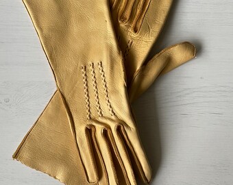 Vintage Driving Gloves Women's Brown Leather Perforated -  Israel